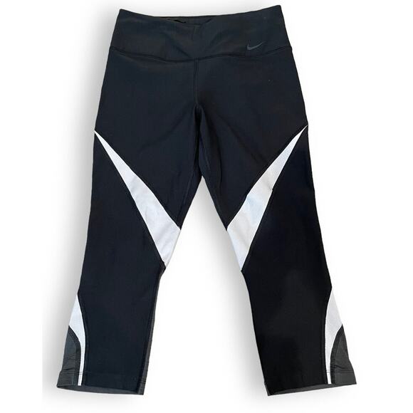 Nike Dri-fit Women's S Power Legend Capri Leggings Colorblock Black NEW *FLAW - Picture 2 of 5